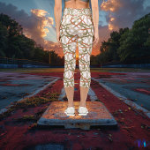 Celtic Knot Earth Tones - grün, braun und orange Capri Leggings