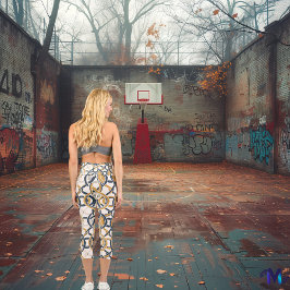 Celtic Knot Elegance - Blau, Gold und Weiß Capri Leggings