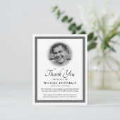 Celtic Knot Foto Beerdigung Dankeskarte (Stehend Vorderseite)