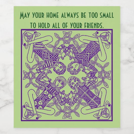 Celtic Knot Friendship Irish Proverb Wine Labels Weinetikett (Einzelnes Label)