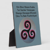 Celtic Knot Gayatri Mantra Om Bhur Bhuvah, Plaque Fotoplatte (Seite)