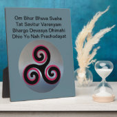 Celtic Knot Gayatri Mantra Om Bhur Bhuvah, Plaque Fotoplatte (Seite)