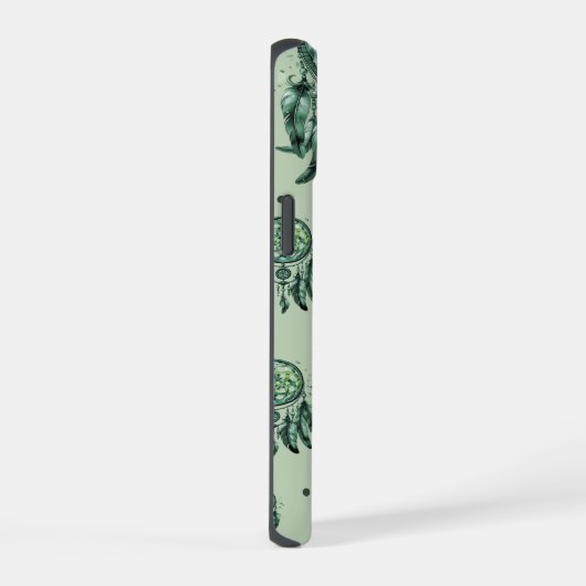 Celtic knot green dreamcatcher iPhone 15 hülle (Rechte Seite)