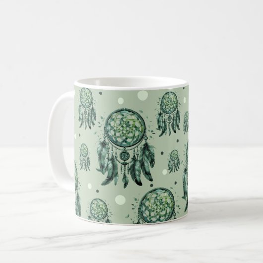 Celtic knot green dreamcatcher kaffeetasse (Vorderseite Links)