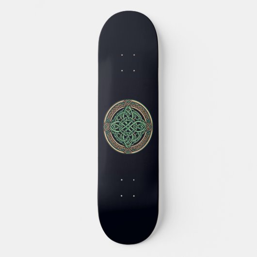 Celtic Knot Green Emblem Skateboard (Vorderseite)