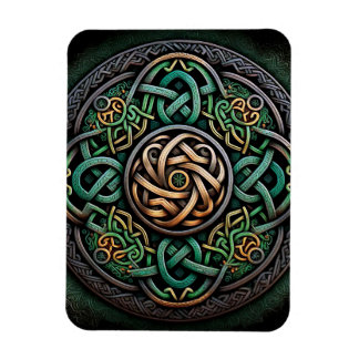 Celtic Knot Green Gold Knüpfarbeit Magnet