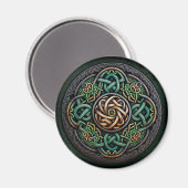 Celtic Knot Green Gold Knüpfarbeit Magnet (Vorderseite/Rückseite)