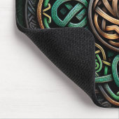 Celtic Knot Green Gold Knüpfarbeit Mousepad (Ecke)