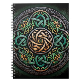 Celtic Knot Green Gold Knüpfarbeit Notizblock