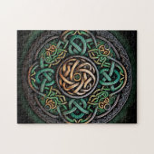 Celtic Knot Green Gold Knüpfarbeit Puzzle (Horizontal)