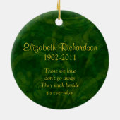 Celtic Knot Green Memorial Foto Weihnachten Keramik Ornament (Hinten)