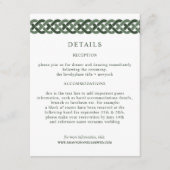 Celtic Knot | Green Wedding Information Guest Begleitkarte (Vorderseite)