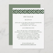 Celtic Knot | Green Wedding Information Guest Begleitkarte (Vorne/Hinten)