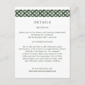 Celtic Knot | Green Wedding Information Guest Begleitkarte (Vorderseite)