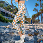 Celtic Knot Harmony - Orange & Green Elegance Capri Leggings