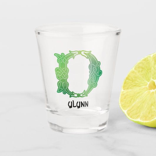Celtic Knot Hauptstadt Letter D aus dem 16. Jahrhu Schnapsglas (Vorderseite)