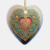 Celtic Knot Heart Keramik Ornament (Rechts)