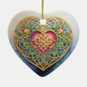 Celtic Knot Heart Keramik Ornament (Hinten)