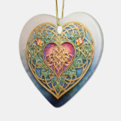 Celtic Knot Heart Keramik Ornament (Links)