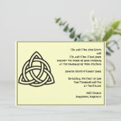 Celtic Knot in Black Ivory Hochzeit Einladung (Stehend Vorderseite)
