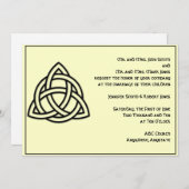 Celtic Knot in Black Ivory Hochzeit Einladung (Vorne/Hinten)