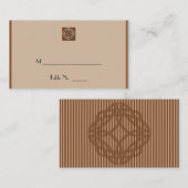 Celtic Knot in Cream and Rust Wedding Platzkarten (Vorne/Hinten)