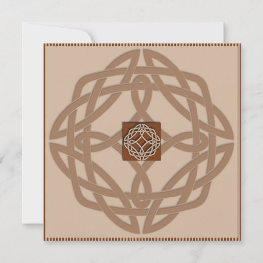 Celtic Knot in Cream and Rust Weditation Einladung (Rückseite)