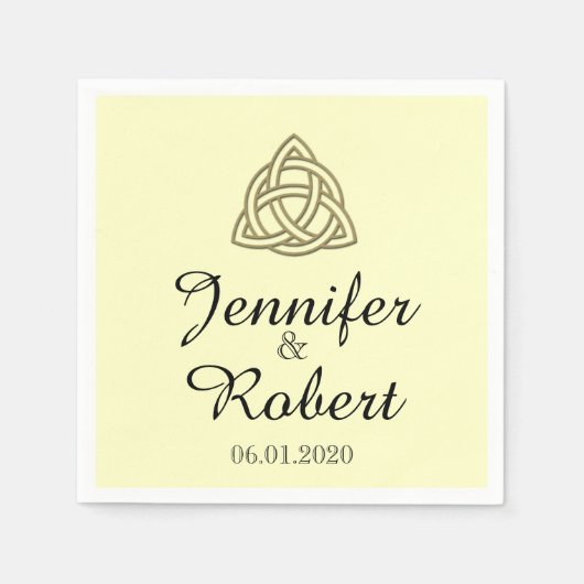 Celtic Knot in Gold und Elfenbein Wedding Napkin Serviette (Vorderseite)