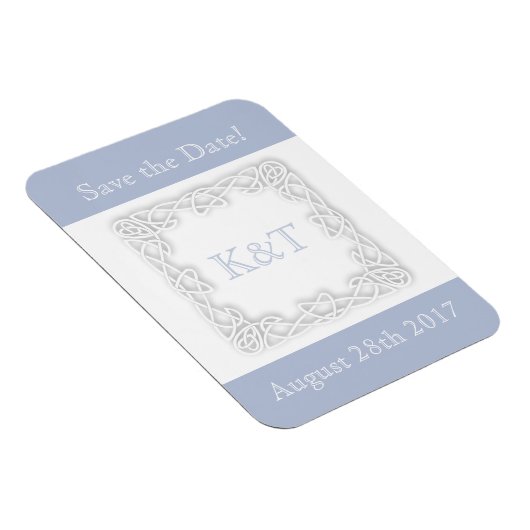 Celtic Knot Initials - Light Blue Magnet (Rechte Seite)