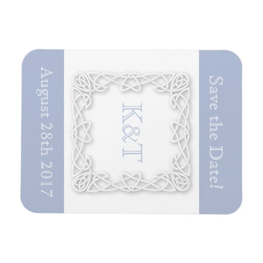 Celtic Knot Initials - Light Blue Magnet (Horizontal)