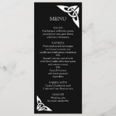 Celtic Knot Initials - Menu Card schwarz Menükarte (Vorderseite)