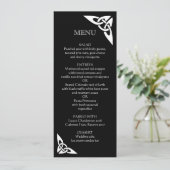 Celtic Knot Initials - Menu Card schwarz Menükarte (Stehend Vorderseite)