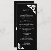Celtic Knot Initials - Menu Card schwarz Menükarte (Vorne/Hinten)