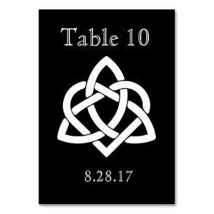 Celtic Knot Initials - Table card - Black Tischnummer