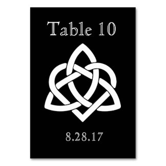 Celtic Knot Initials - Table card - Black Tischnummer