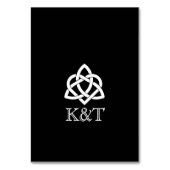 Celtic Knot Initials - Table card - Black Tischnummer (Rückseite)