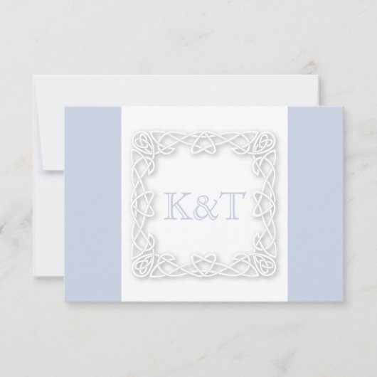 Celtic Knot Initials - UAWG - hellblau RSVP Karte (Vorderseite)