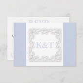Celtic Knot Initials - UAWG - hellblau RSVP Karte (Vorne/Hinten)