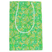 Celtic Knot Irish Braid Muster Green Yellow Mittlere Geschenktüte (Vorderseite)