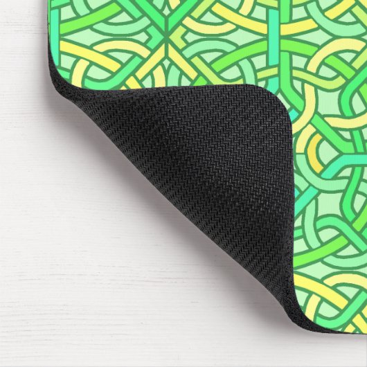 Celtic Knot Irish Braid Muster Green Yellow Mousepad (Ecke)