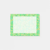 Celtic Knot Irish Braid Muster Green Yellow Post-it Klebezettel (Vorderseite)