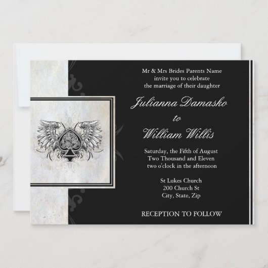 Celtic Knot Irish Gaelic Wedding Einladung (Vorderseite)