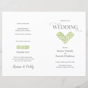 Celtic Knot Irish Green Hochzeitsprogramm
