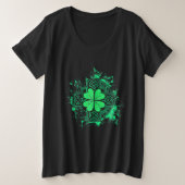 Celtic Knot Irish Kleeblatt Drei Leaf Klee Große Größe T-Shirt (Design vorne)