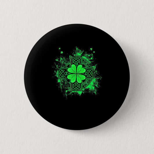 Celtic Knot Irish Kleeblatt Three Leaf Clover St P Button (Vorderseite)