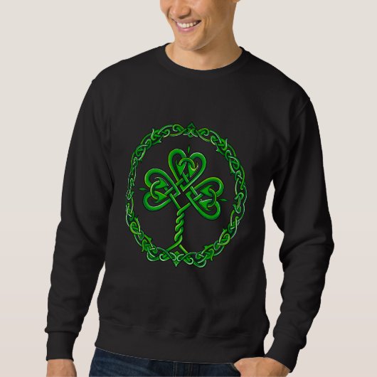 Celtic Knot Irish Shamrock 3 Leaf C St Pats Day Sweatshirt (Vorderseite)