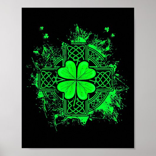 Celtic Knot Irish Shamrock Three Leaf Clover St Pa Poster (Vorne)