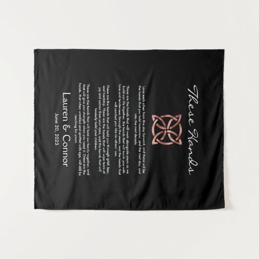 Celtic Knot Irish Wedding Keepake Handfasting Wandteppich (Vorderseite (Horizontal))