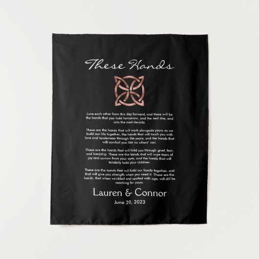 Celtic Knot Irish Wedding Keepake Handfasting Wandteppich (Vorderseite)