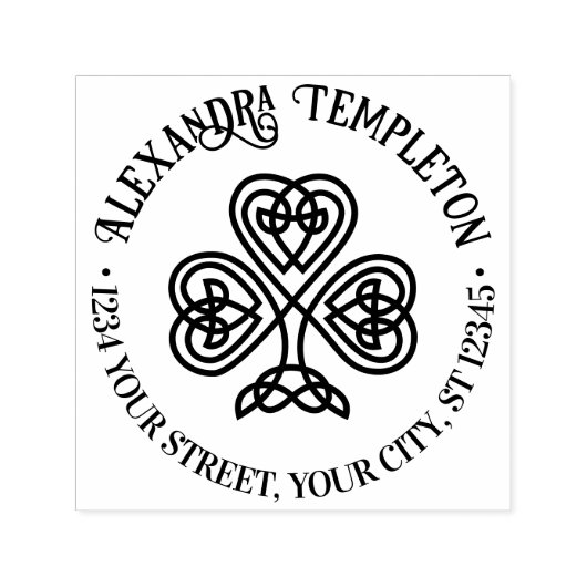 Celtic Knot Kleeblatt #3P Name Rücksendeadresse Permastempel (Design)
